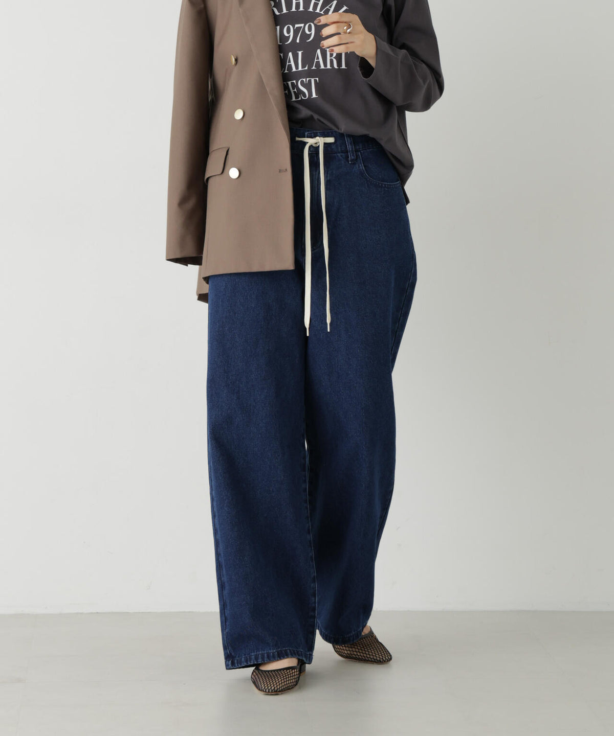 ドロストワイドデニムパンツ 6736227313