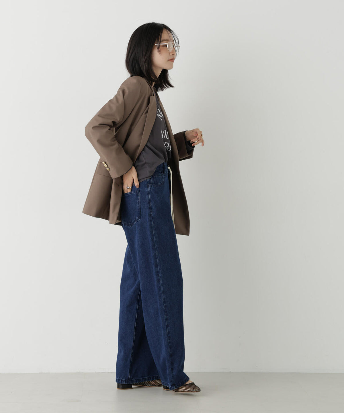 ドロストワイドデニムパンツ 6736227313
