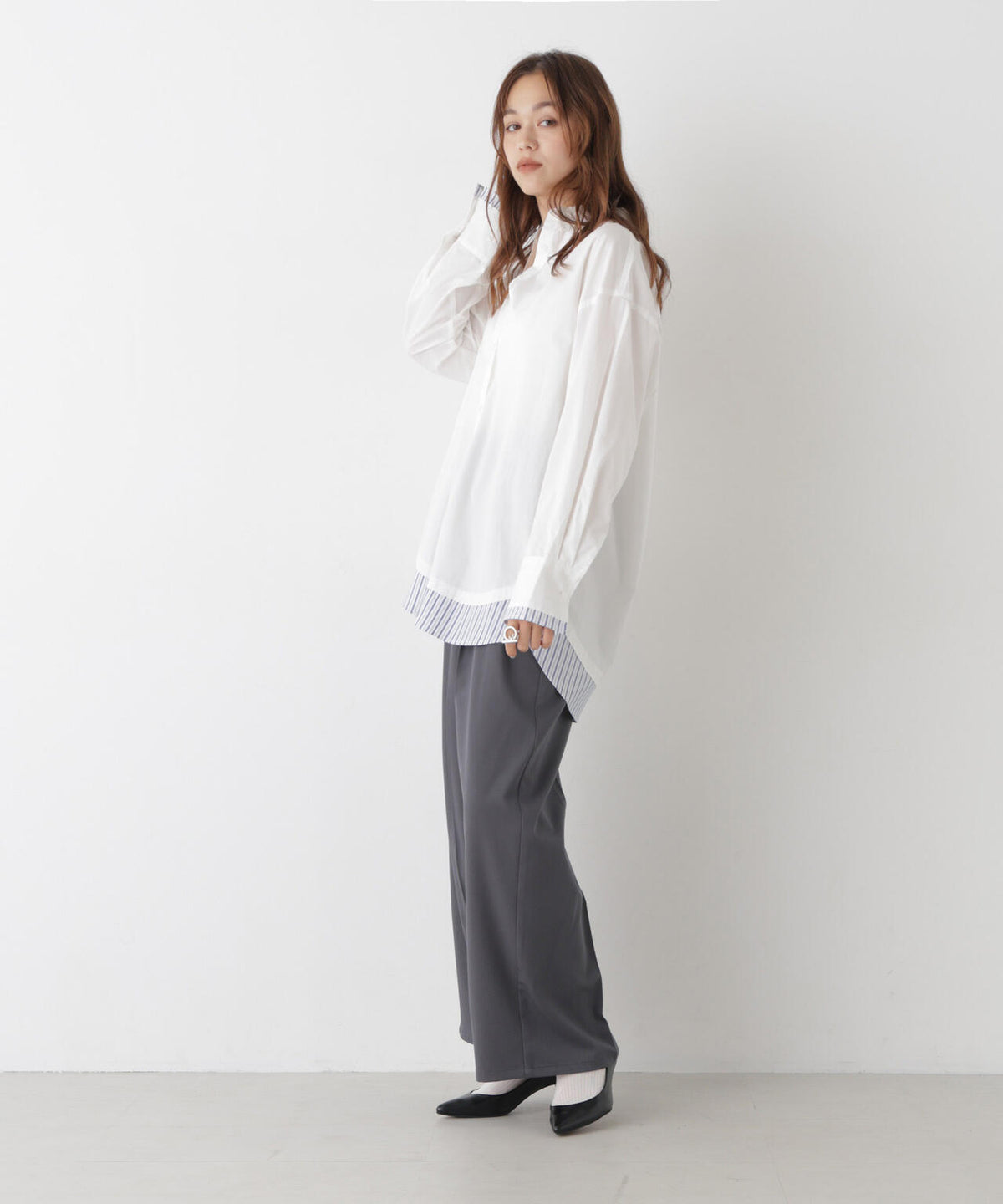 ツータックワイドツイルパンツ(セットアップ可) 6736227316