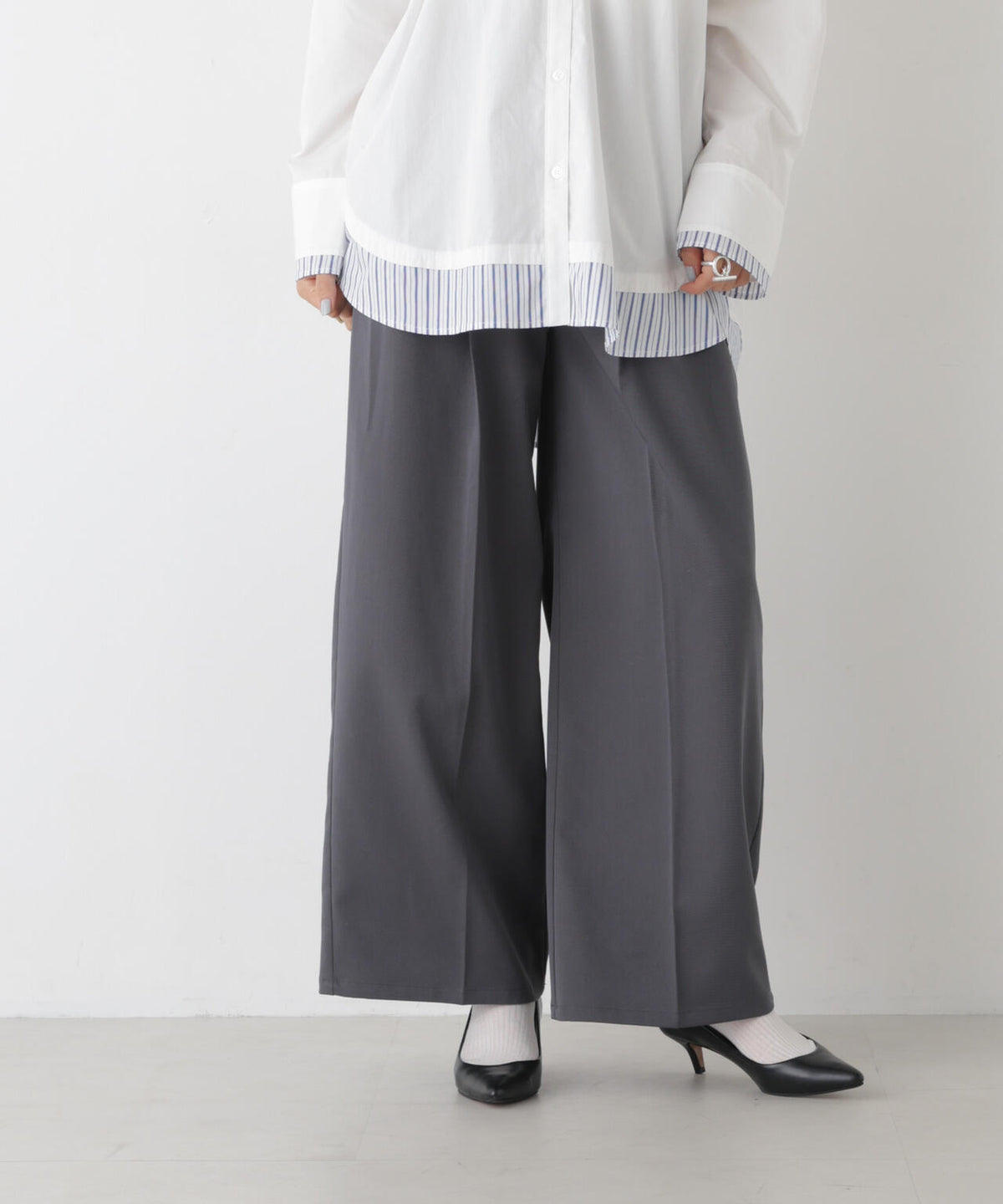 ツータックワイドツイルパンツ(セットアップ可) 6736227316