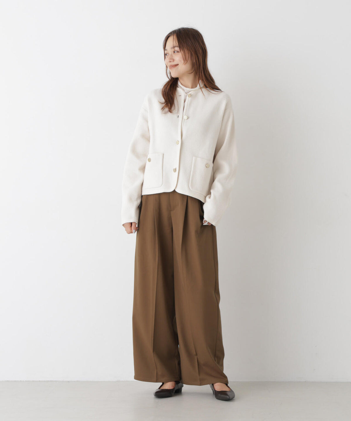 ツータックワイドツイルパンツ(セットアップ可) 6736227316