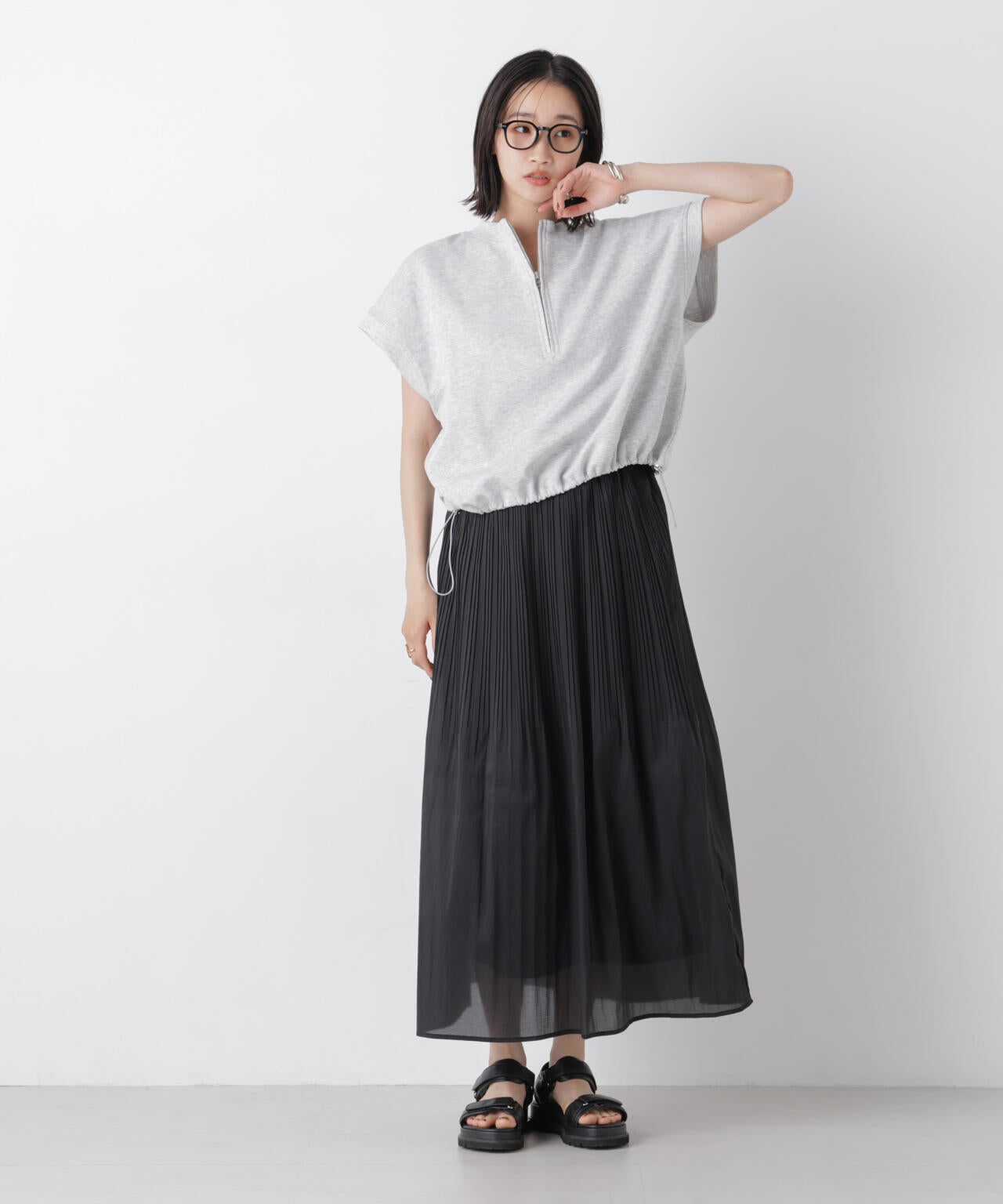 消しプリーツソフトシアースカート