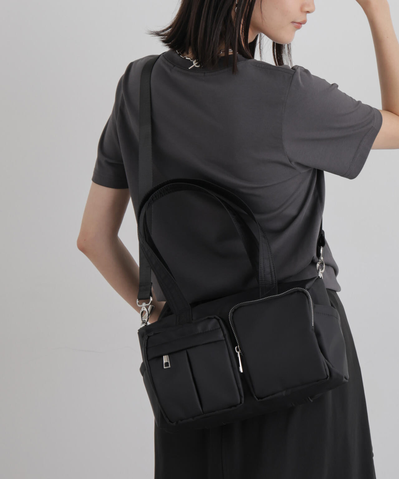 500mlペットボトル収納可】WEB限定/ナイロンドラム型ポケットボストン