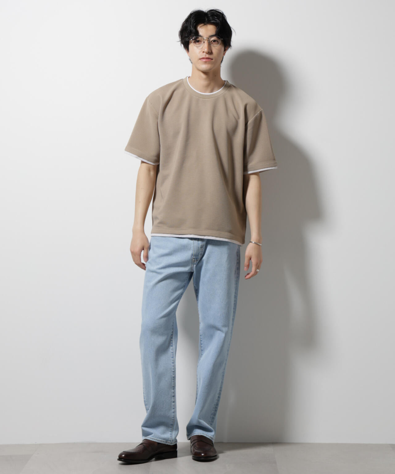 ガーターフェイクレイヤードTシャツ 半袖 6725124236