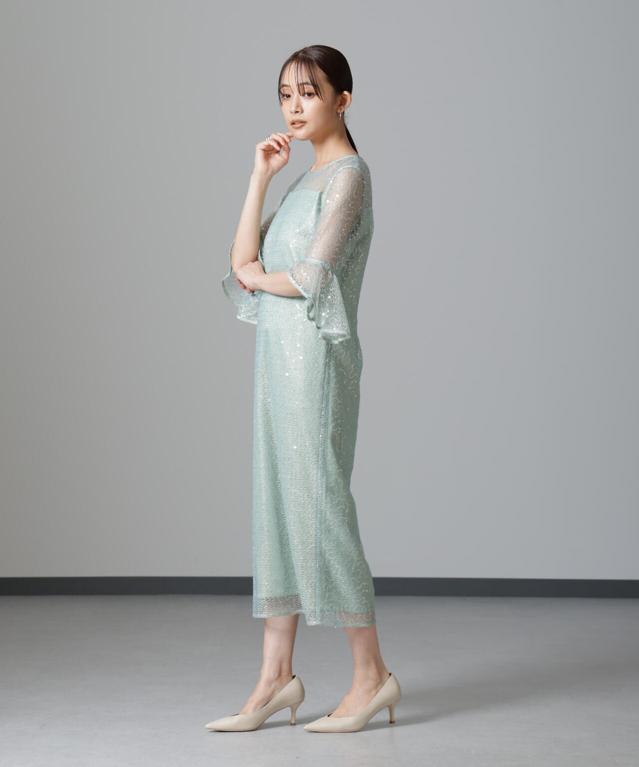 troisiemechaco/SPANGLE LACE ワンピース 6714219027