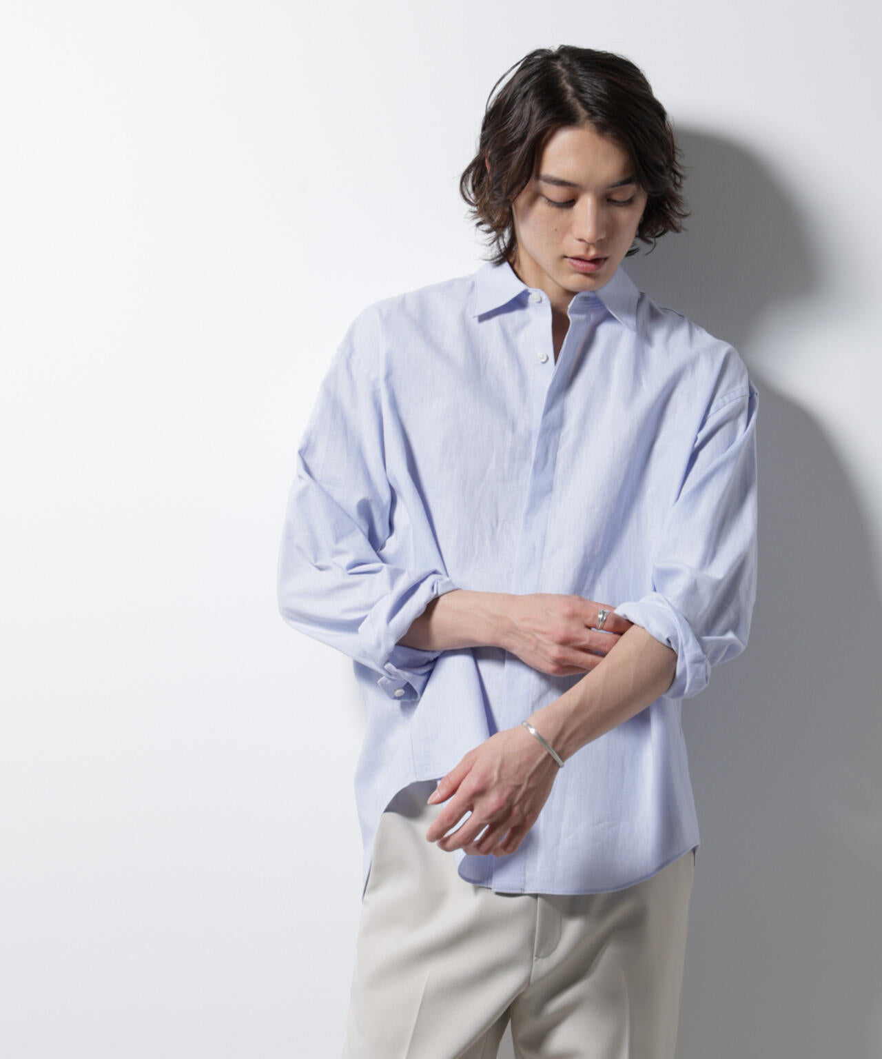 「BELGIUM LINEN FABRICS」リネンコットンレギュラーシャツ 6685120218