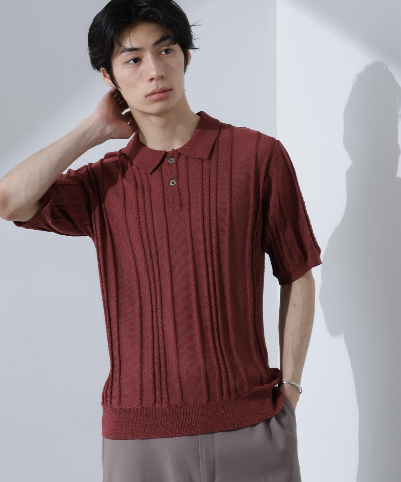 WEB限定/ スキッパー テックニット ポロシャツ / 半袖