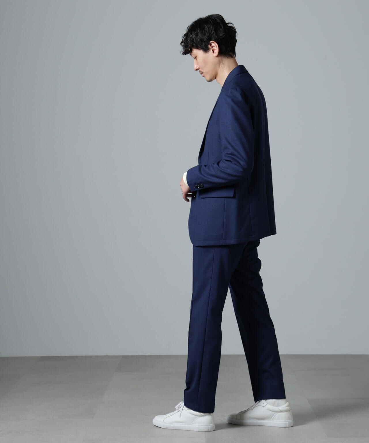 「N JACKET PREMIUM」RENU(R)ウール混洗えるサキソニージャケット(セットアップ可) 6684217205