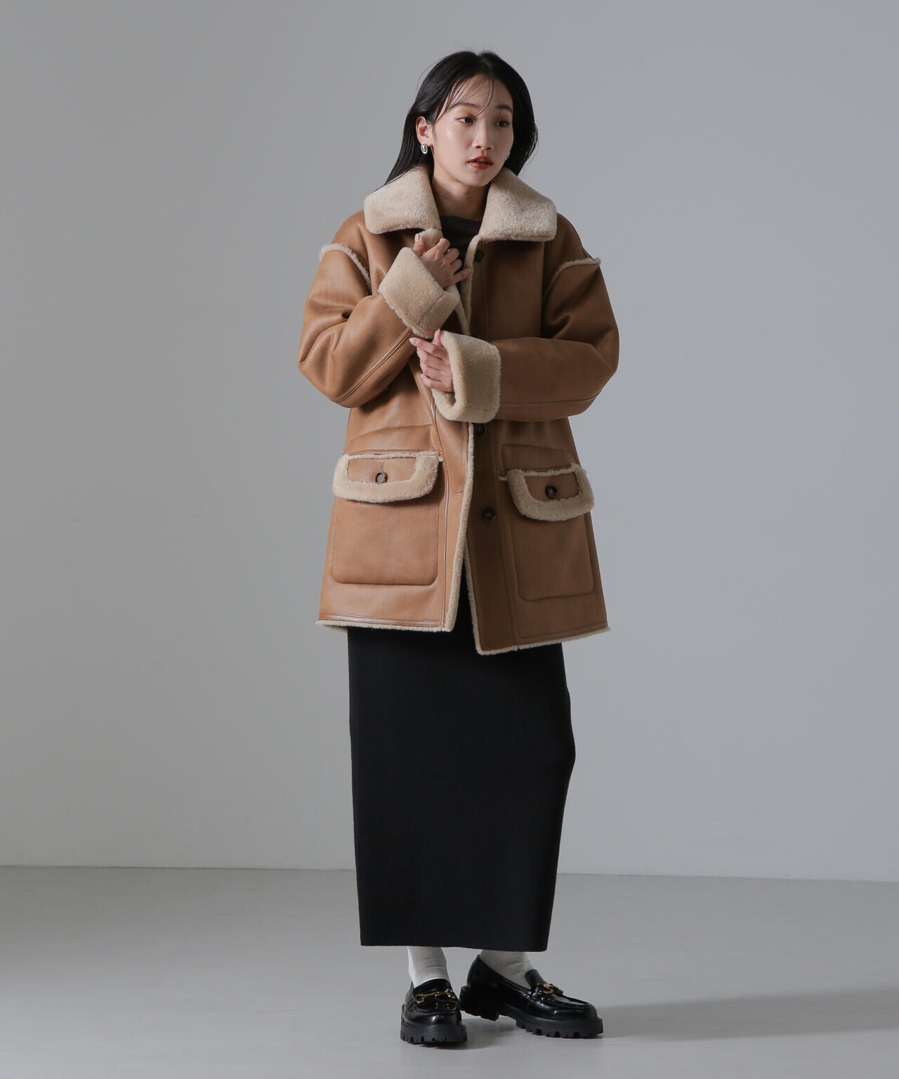 URBANCODE アーバンコード / フェイクスエード ファー リバーシブル  