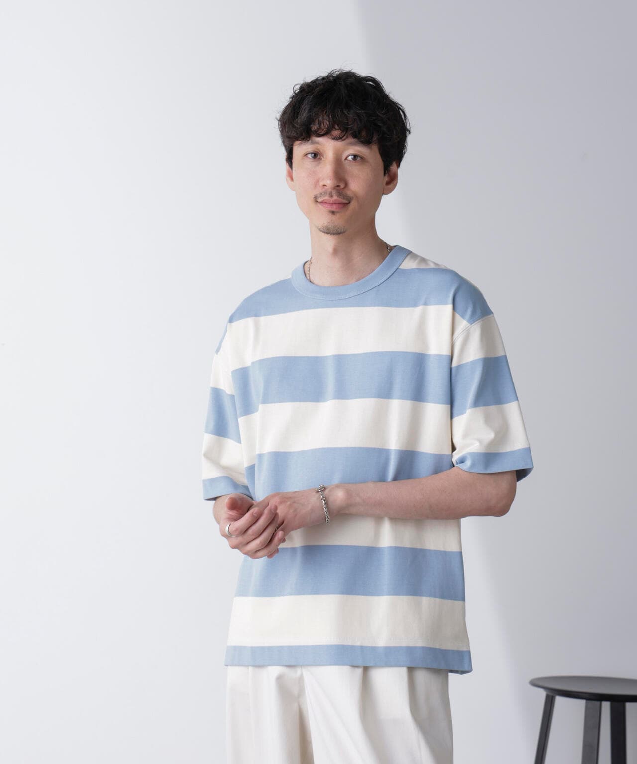 ワイドボーダーTシャツ 半袖 6724224232