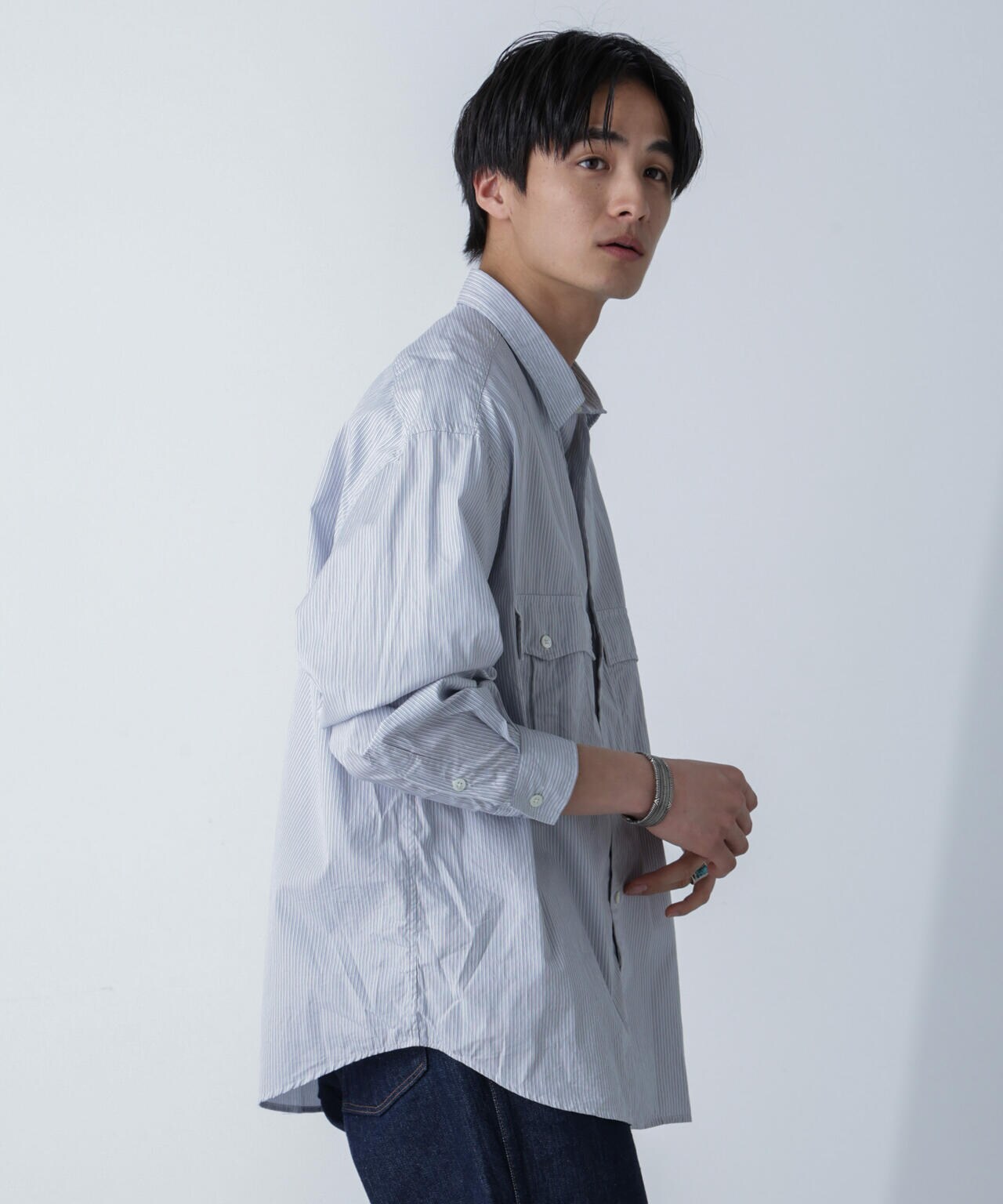 Porter Classic / ROLL UP STRIPE SHIRT Porter Classic / ROLL UP STRIPE SHIRT