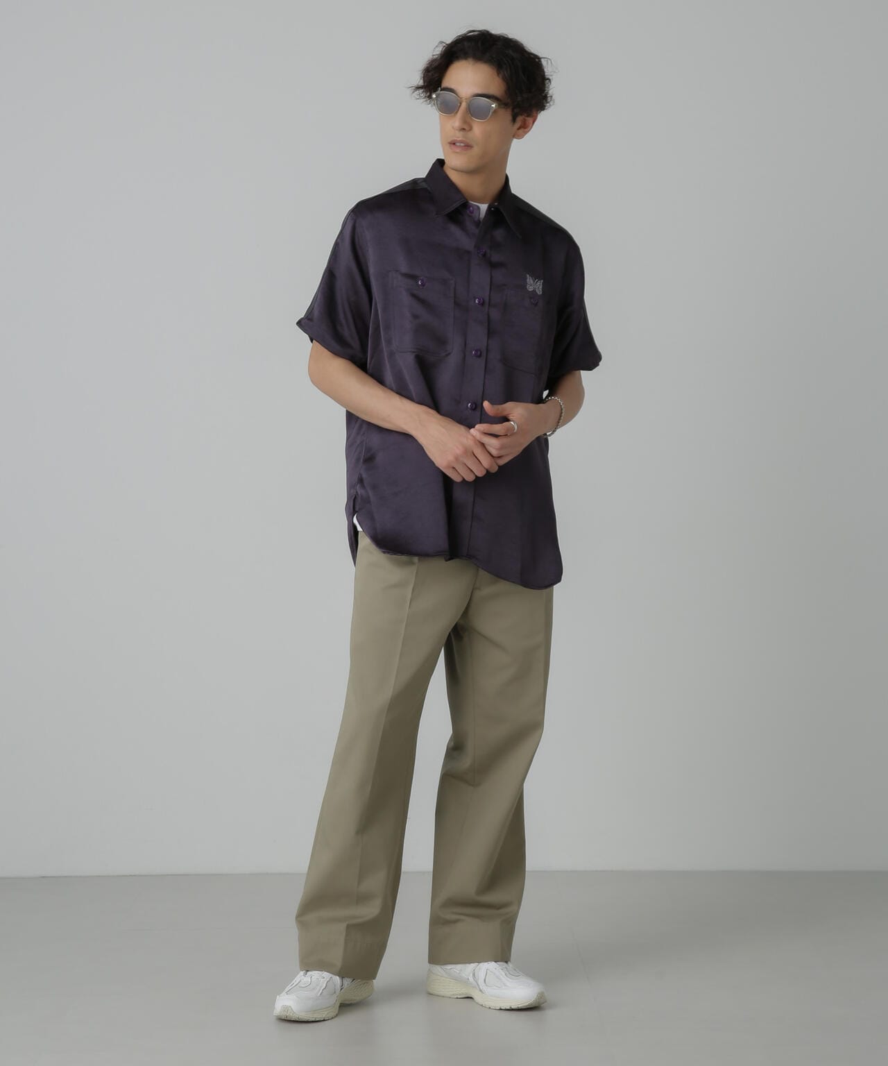 Needles/別注 S/S Work Shirt Poly Sateen 6704121011