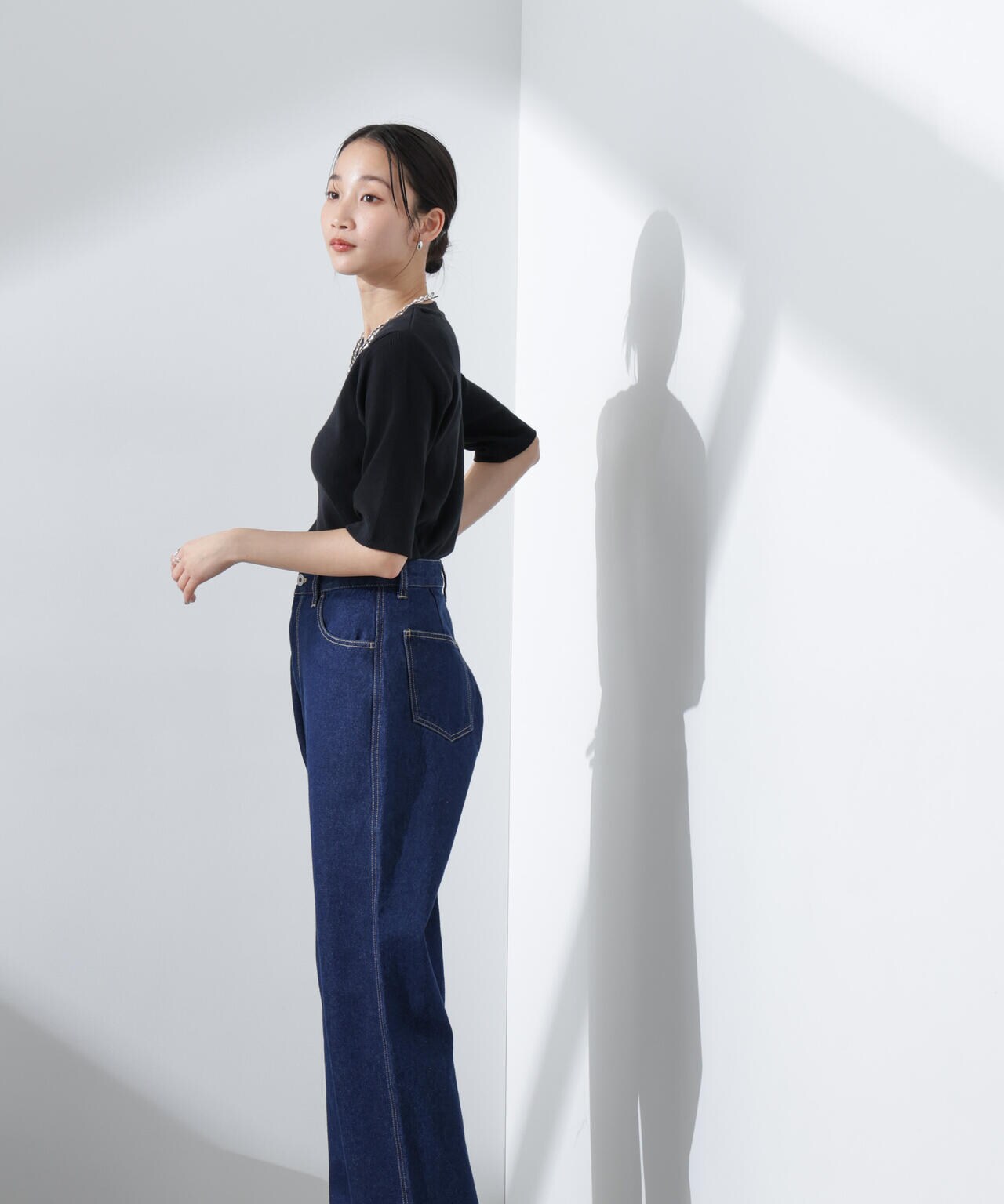 テーパードストレートデニムパンツ（セットアップ可） 6735127308