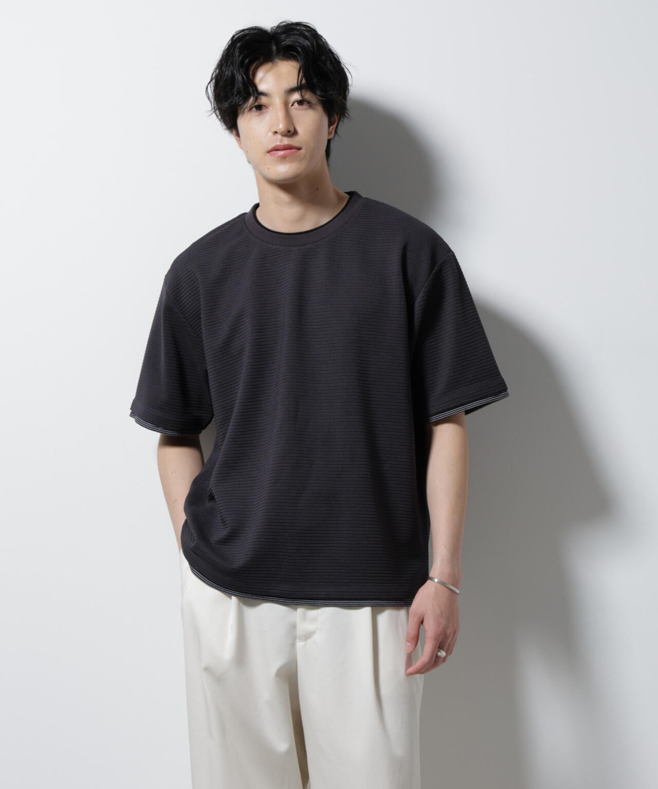 ガーターフェイクレイヤードTシャツ 半袖 6725124236