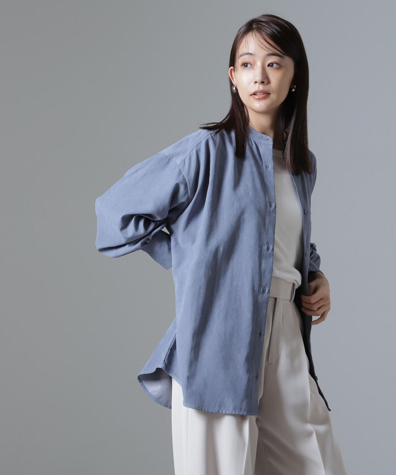 新品 Nala バンドカラースイムシャツ かさばり