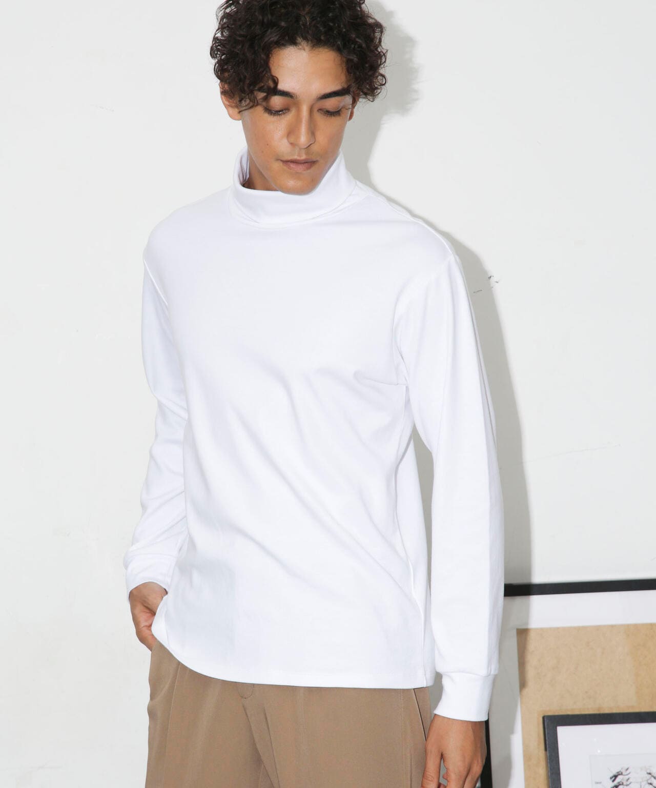 Anti Soaked(R) 汗染み防止 スムースタートルネックTシャツ 長袖 6684223206