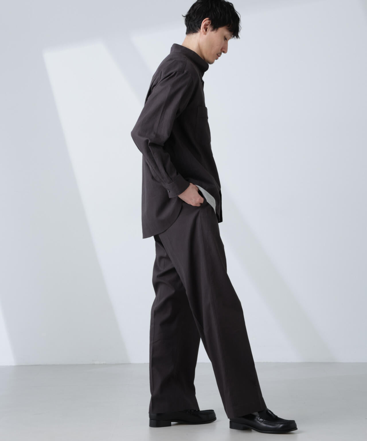 「BELGIUM LINEN FABRICS」リネンコットンストレートパンツ(セットアップ可) 6685127221