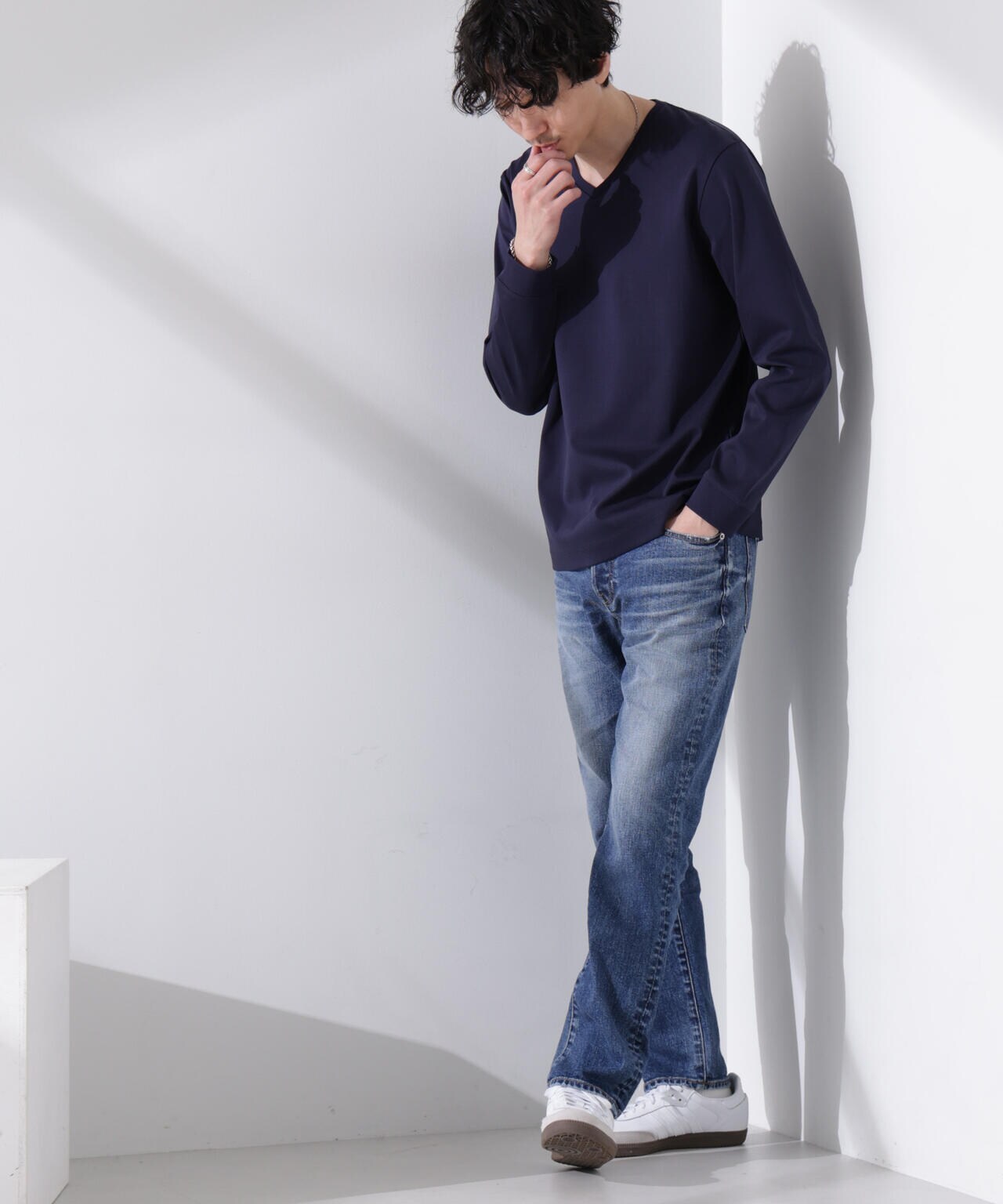 アンチスメル VネックTシャツ 長袖 6725123206