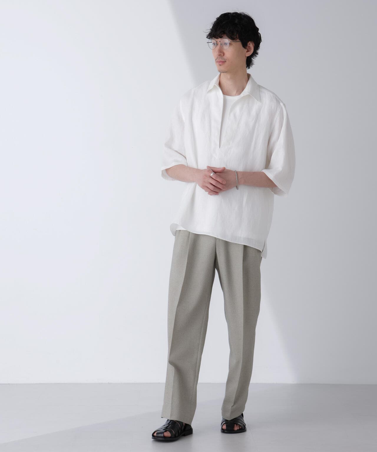 ダブルカバーツイルスキッパーシャツ 6684121219