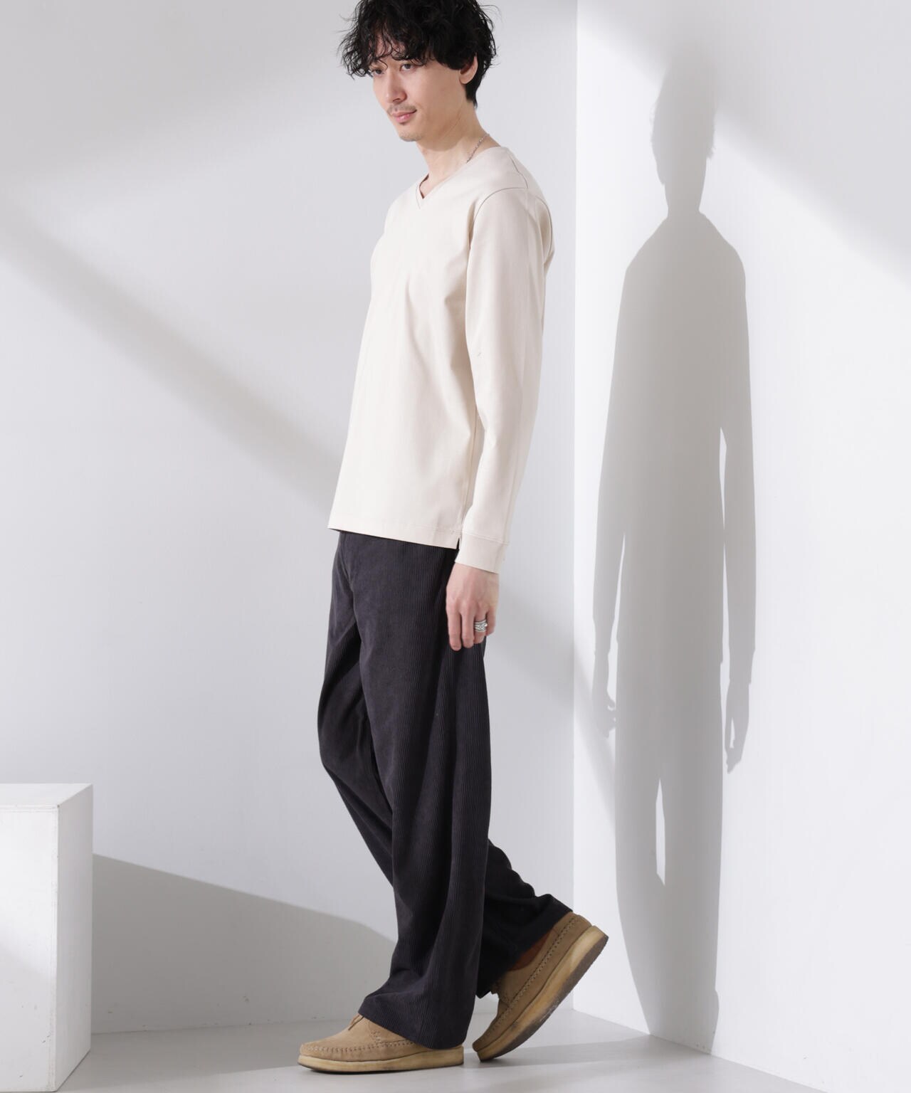 アンチスメル VネックTシャツ 長袖 6725123206