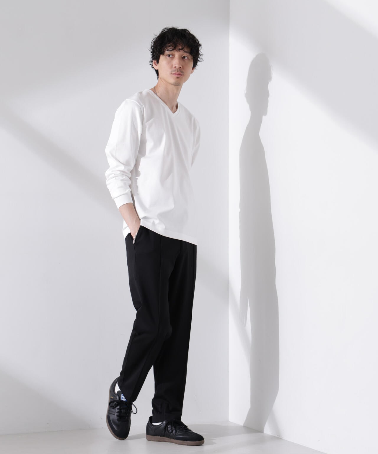 アンチスメル VネックTシャツ 長袖 6725123206