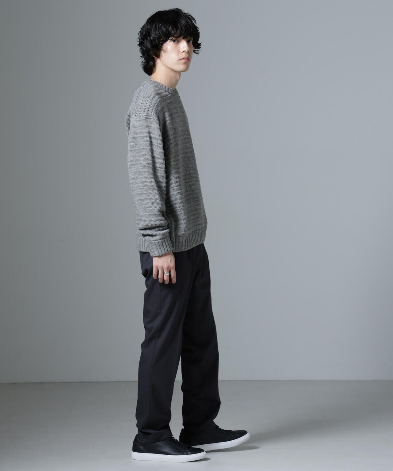 WEB限定 / 模様編み クルーネック ニット