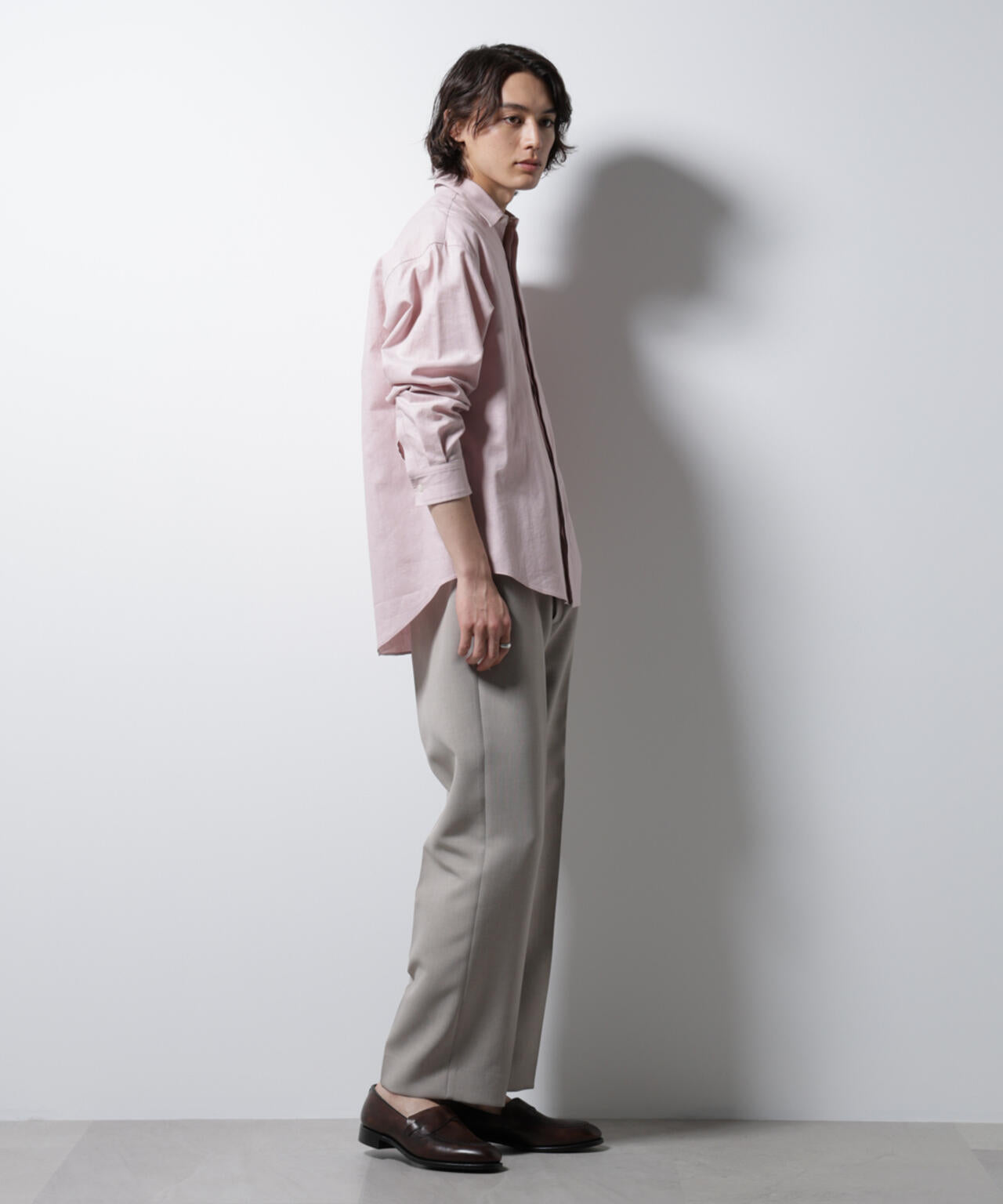 「BELGIUM LINEN FABRICS」リネンコットンレギュラーシャツ 6685120218