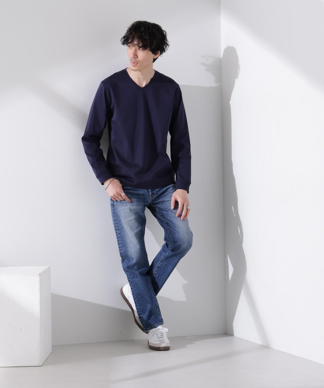 アンチスメル VネックTシャツ 長袖 6725123206