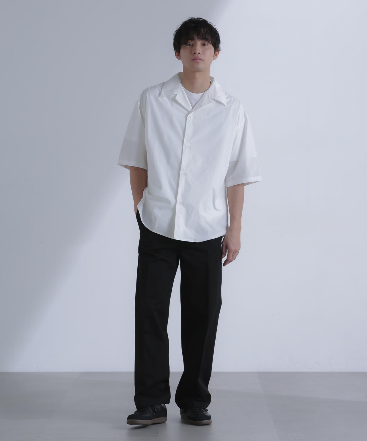 「大人のワイドシャツ」オープンカラー 半袖 6684121215