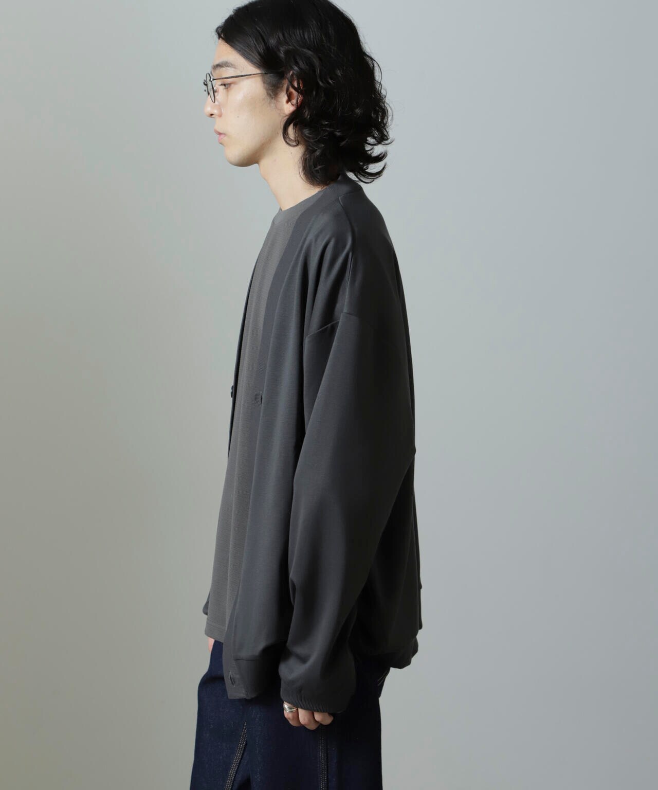 WEB限定/ダブルジャージービッグシルエットカーディガン 6724223208