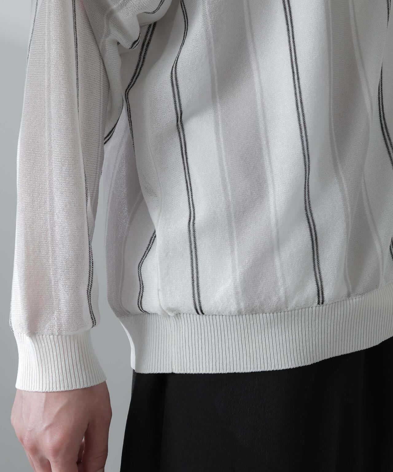 シアー ストライプ カーディガン 