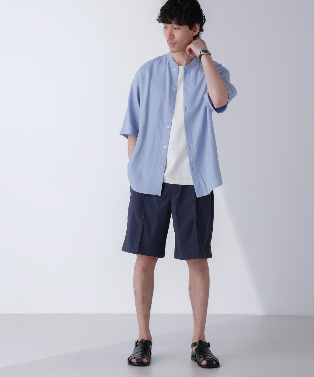 「N SHORTS」ショーツ ライトナイロンピンストライプ 6684128206