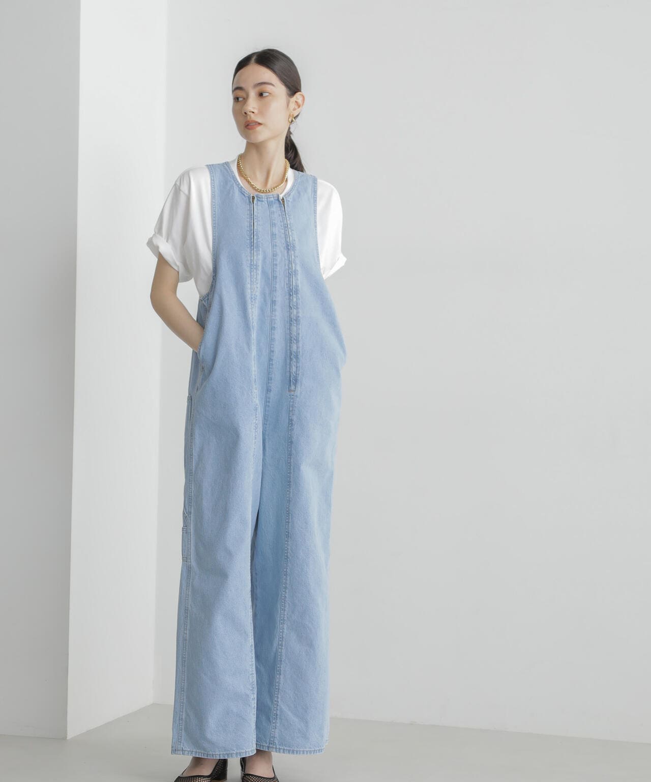CURRENTAGE / DENIM サロペット
