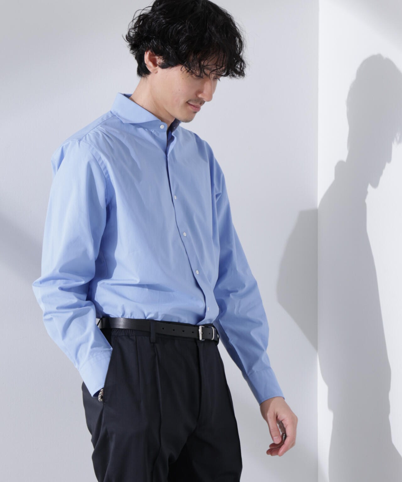 ｢N shirt｣Anti Soaked(R) 汗染み防止ホリゾンタルカラーシャツ長袖 6685120202