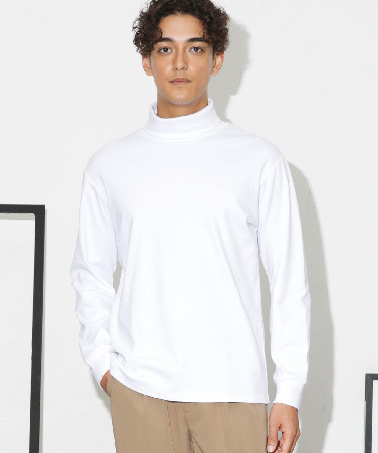 Anti Soaked(R) 汗染み防止 スムースタートルネックTシャツ 長袖 6684223206