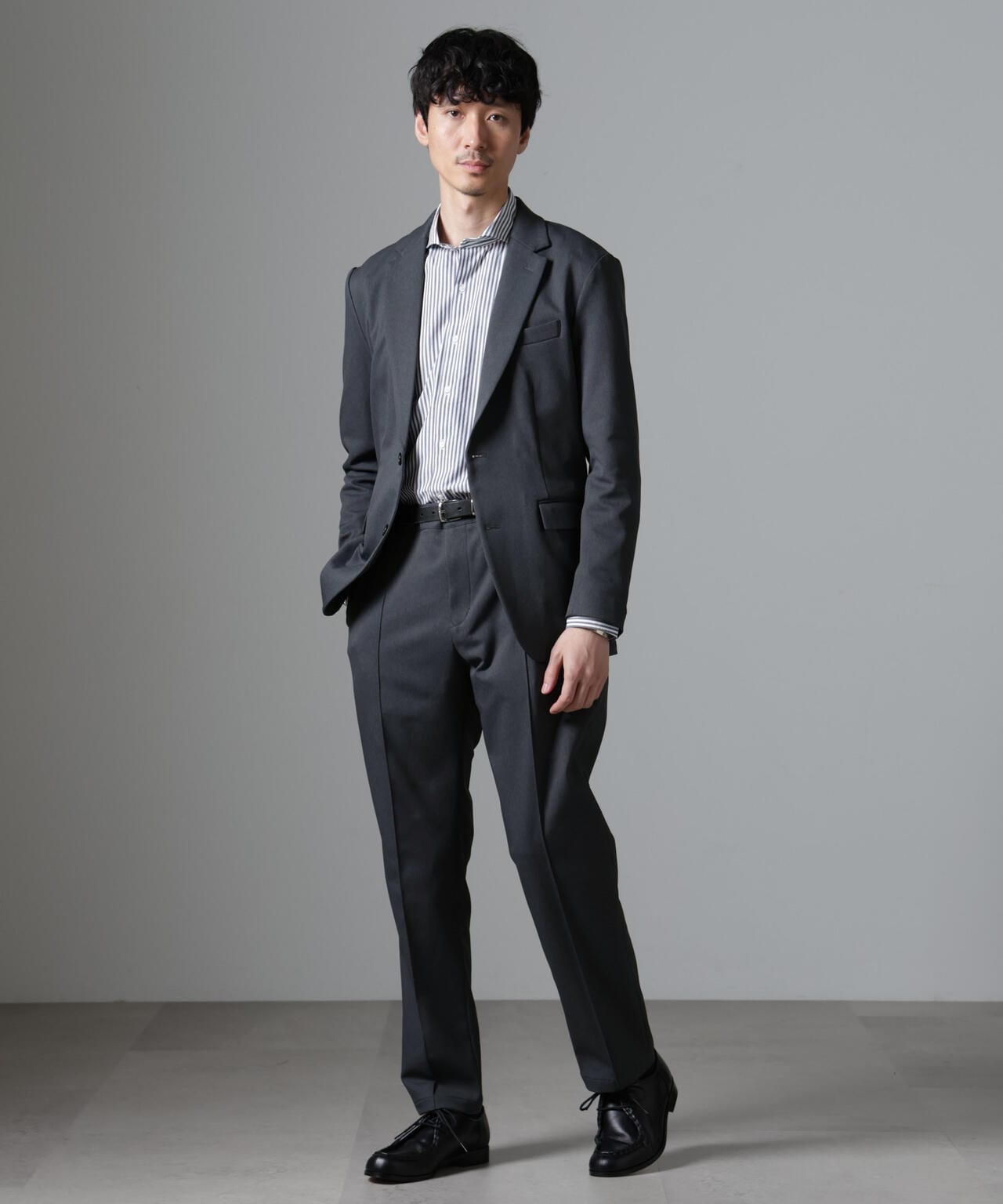 N JACKET BASIC」CATINA(R)メランジ二重織 ツイル ストレッチ