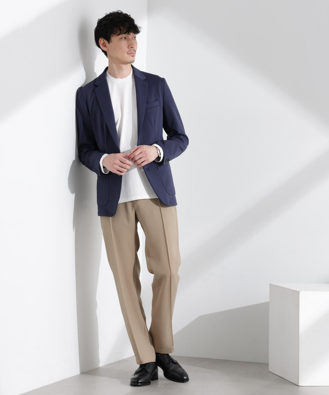 「N TROUSERS PREMIUM」強撚ピケストレッチパンツ(セットアップ可) 6685129201