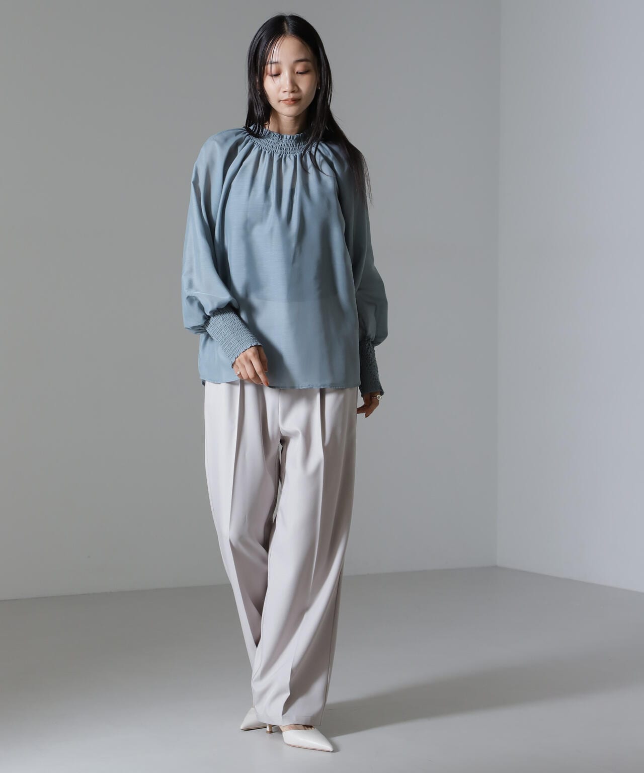 極美品 Curensology ブラック シアー シャツ