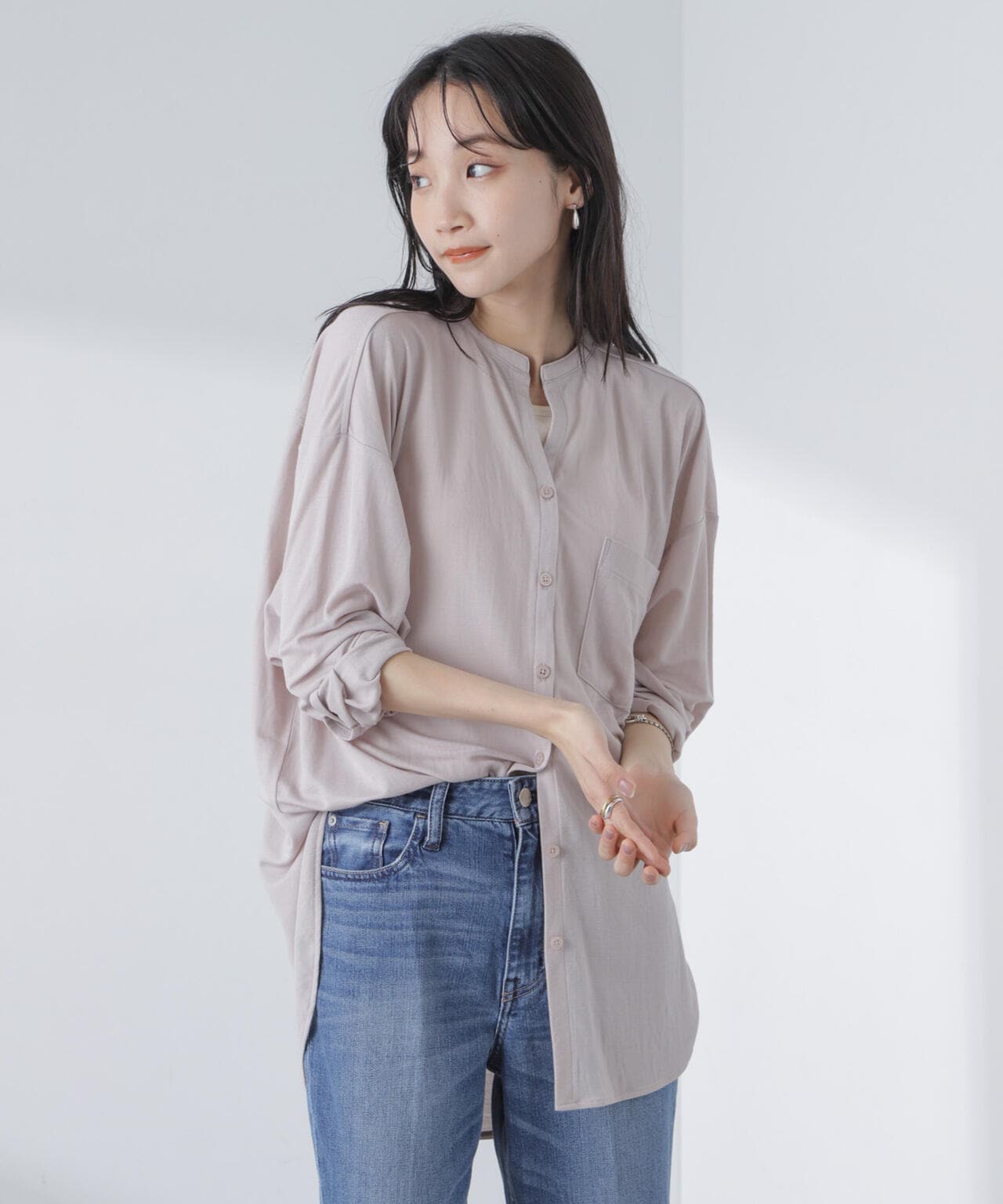 シアーカットワイドシャツ 6734123314