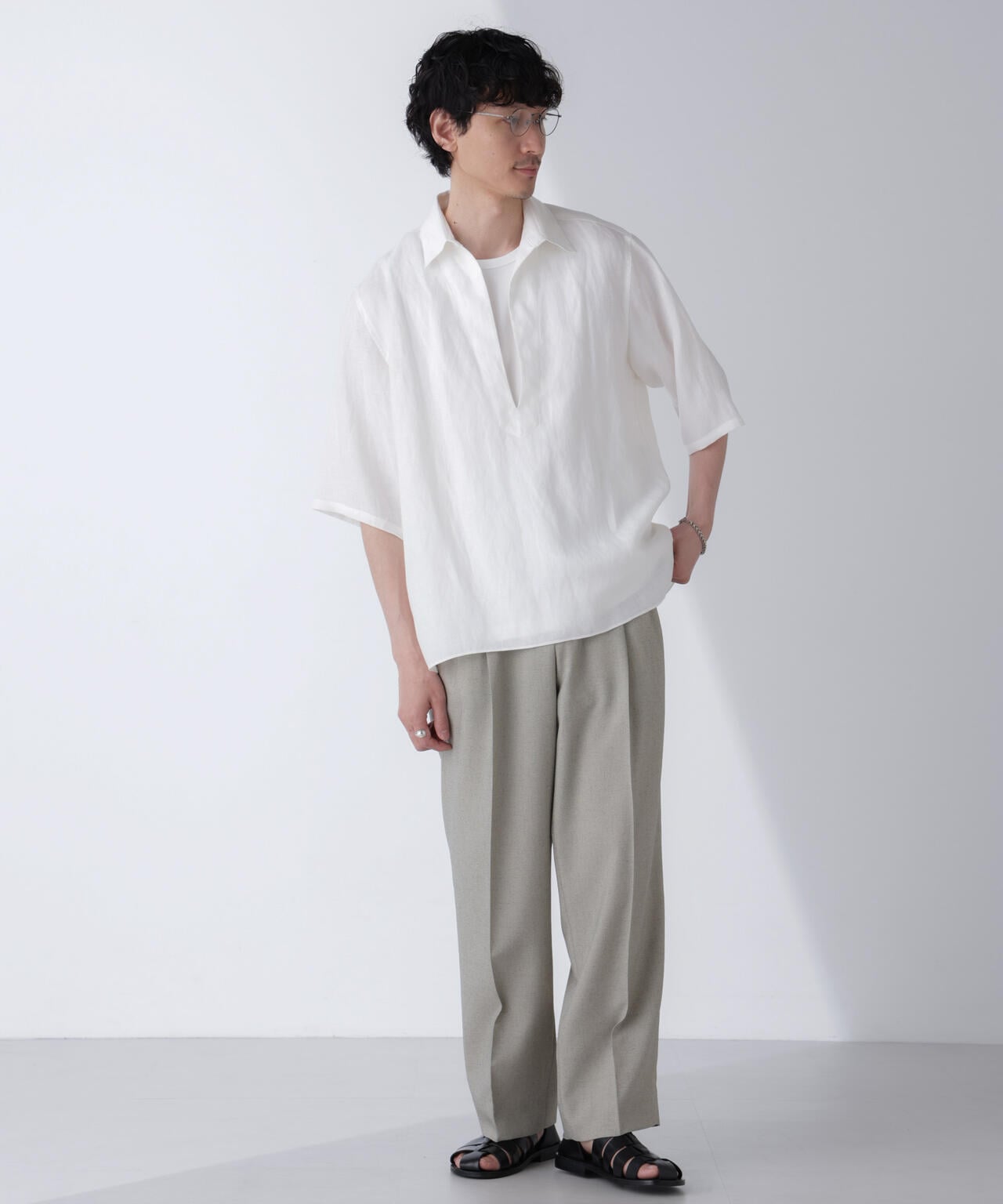 ダブルカバーツイルスキッパーシャツ 6684121219
