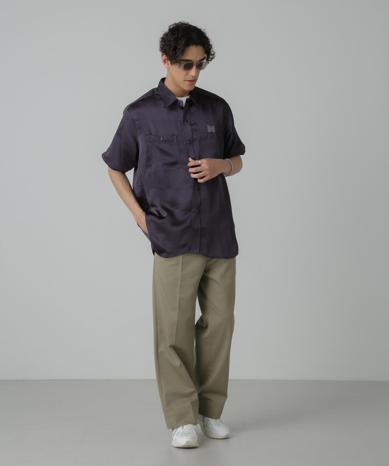 Needles/別注 S/S Work Shirt Poly Sateen