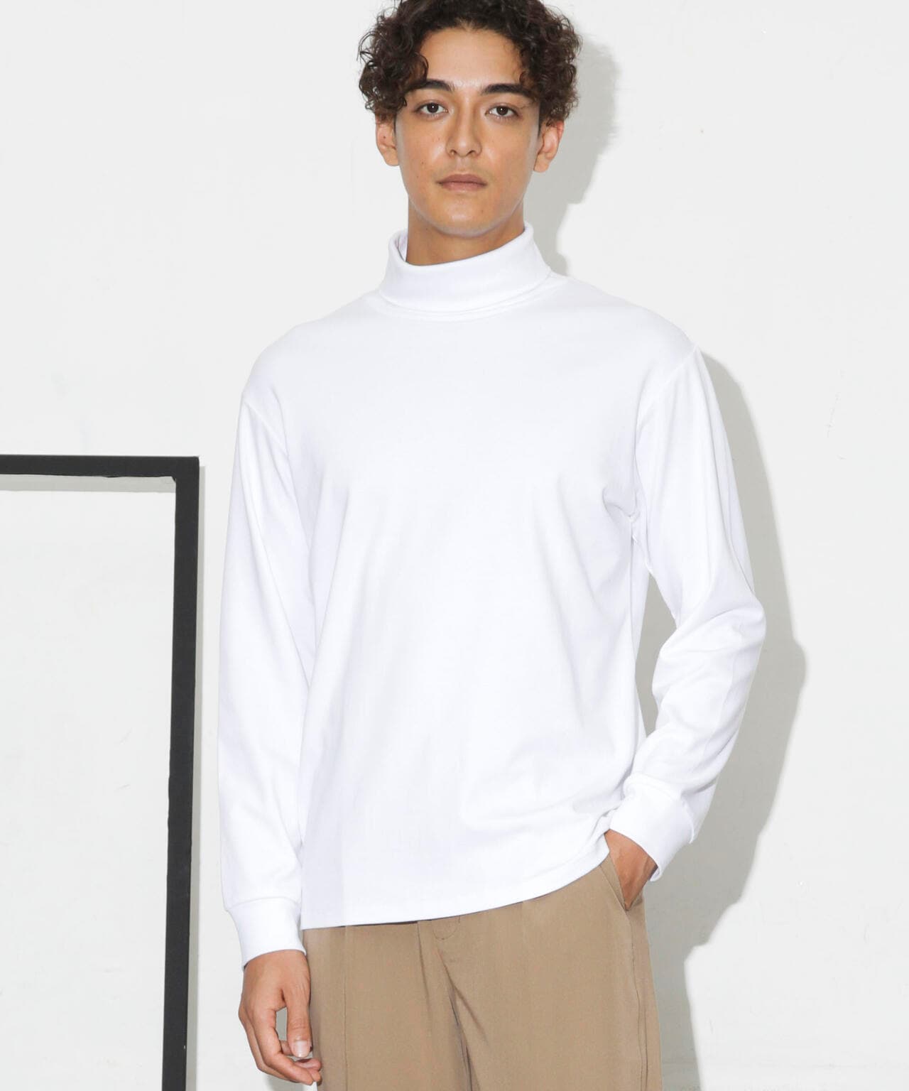 Anti Soaked(R) 汗染み防止 スムースタートルネックTシャツ 長袖 6684223206