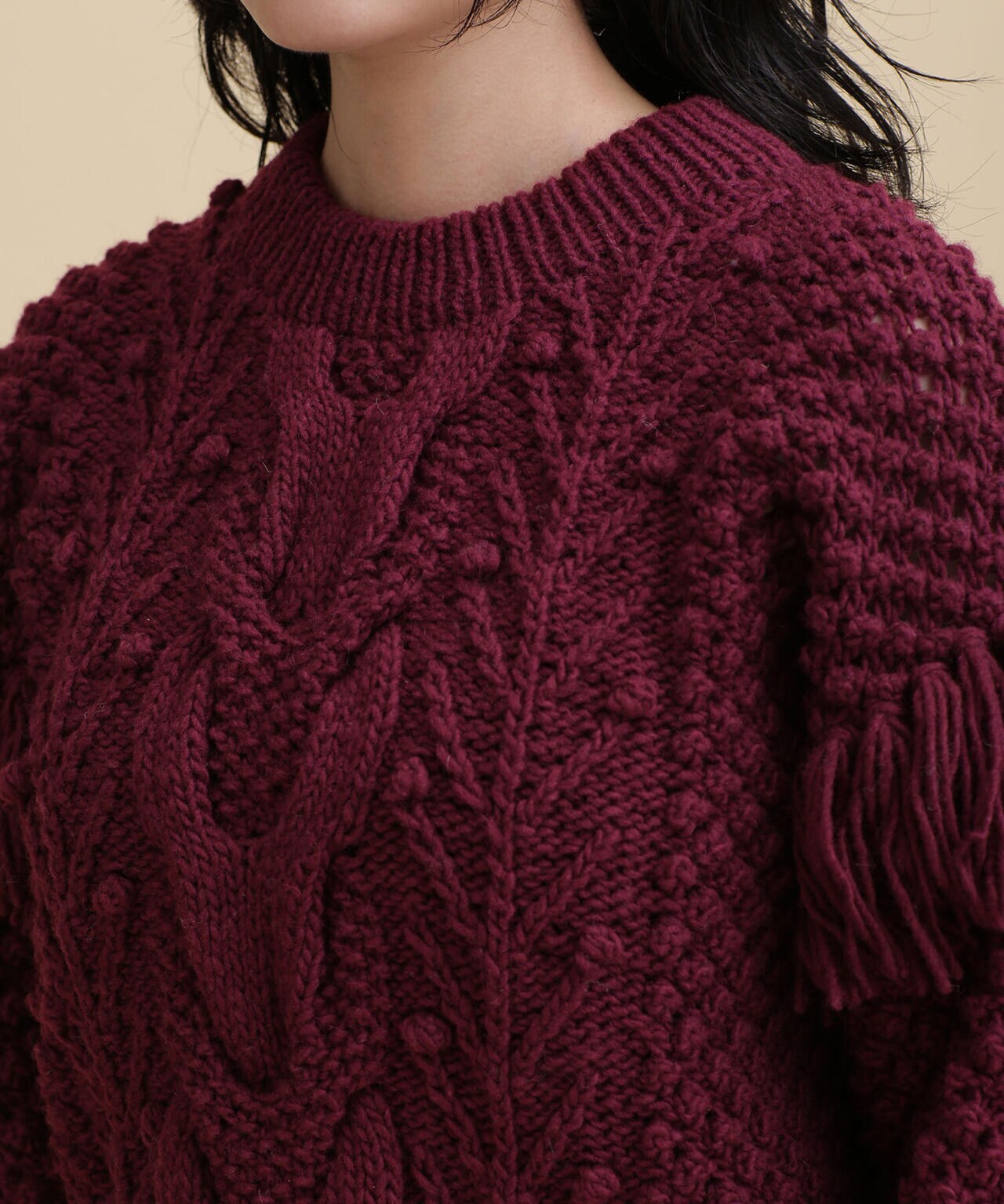CASA FLINE - MOHAIR WOOL CROCHET KNIT PULLOVER / モヘア