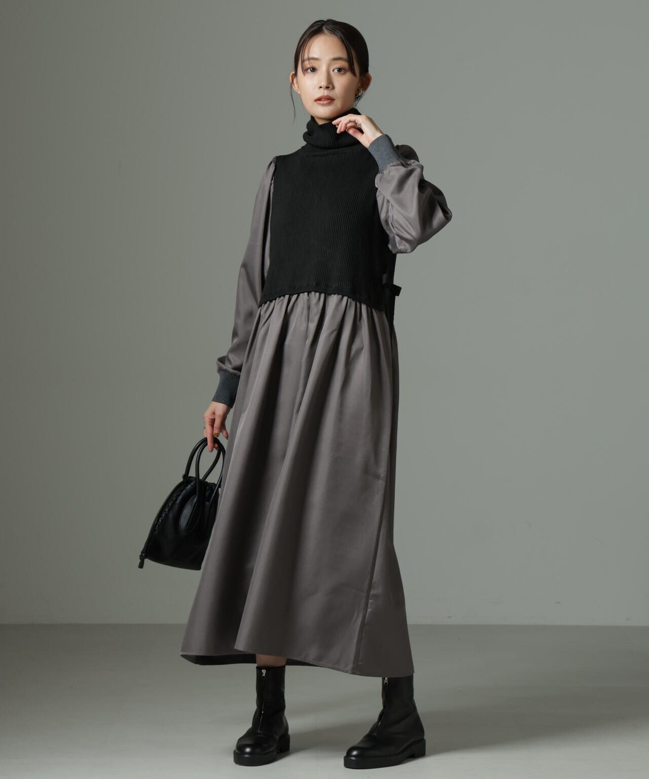 ニット ベスト ドッキング ワンピース 