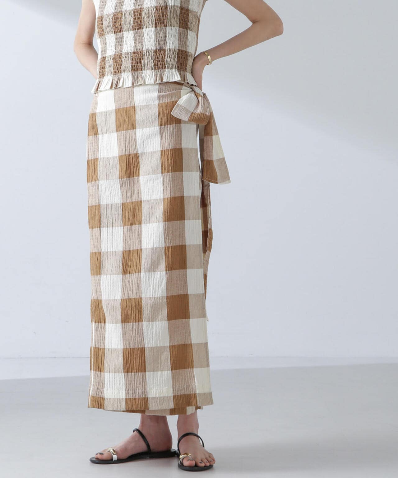 RITA ROW/Checkered pareo skirt 6714130010