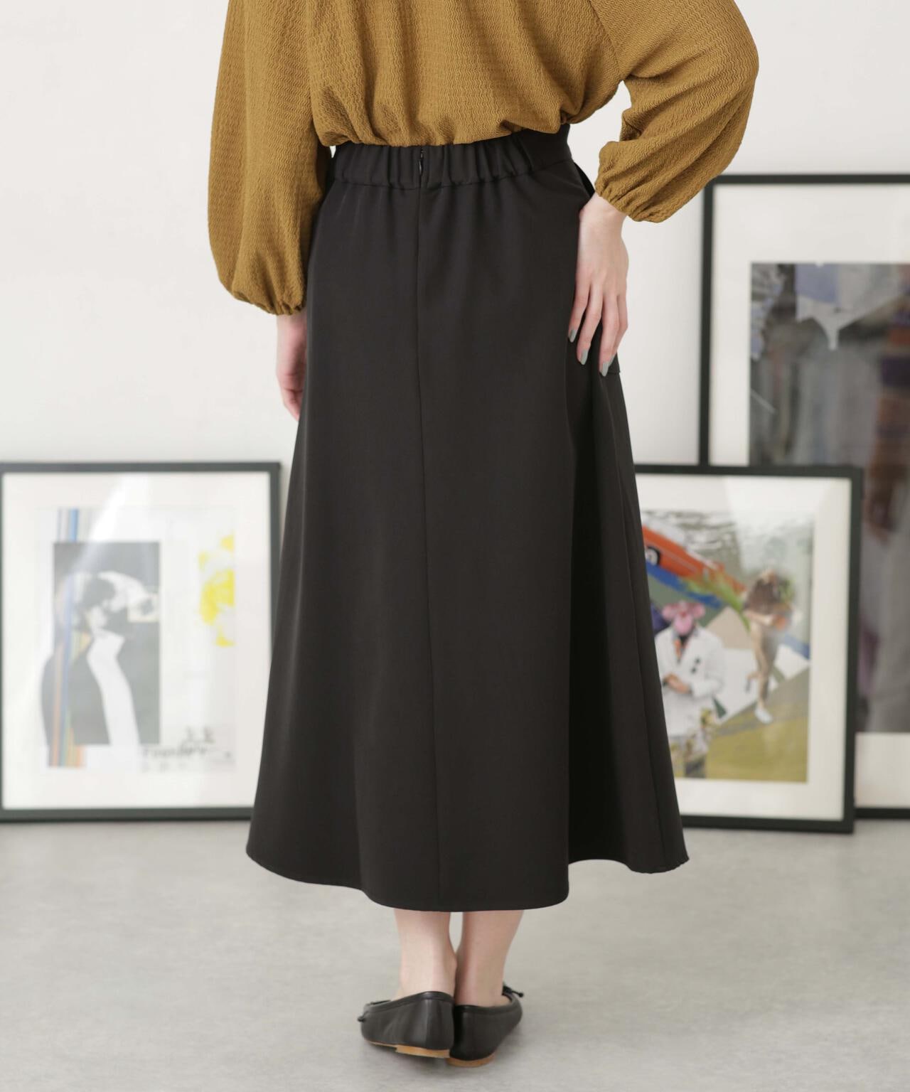 ジェンヌ】【JENNE】 Aライン フレアフレンチスカート M ブラック