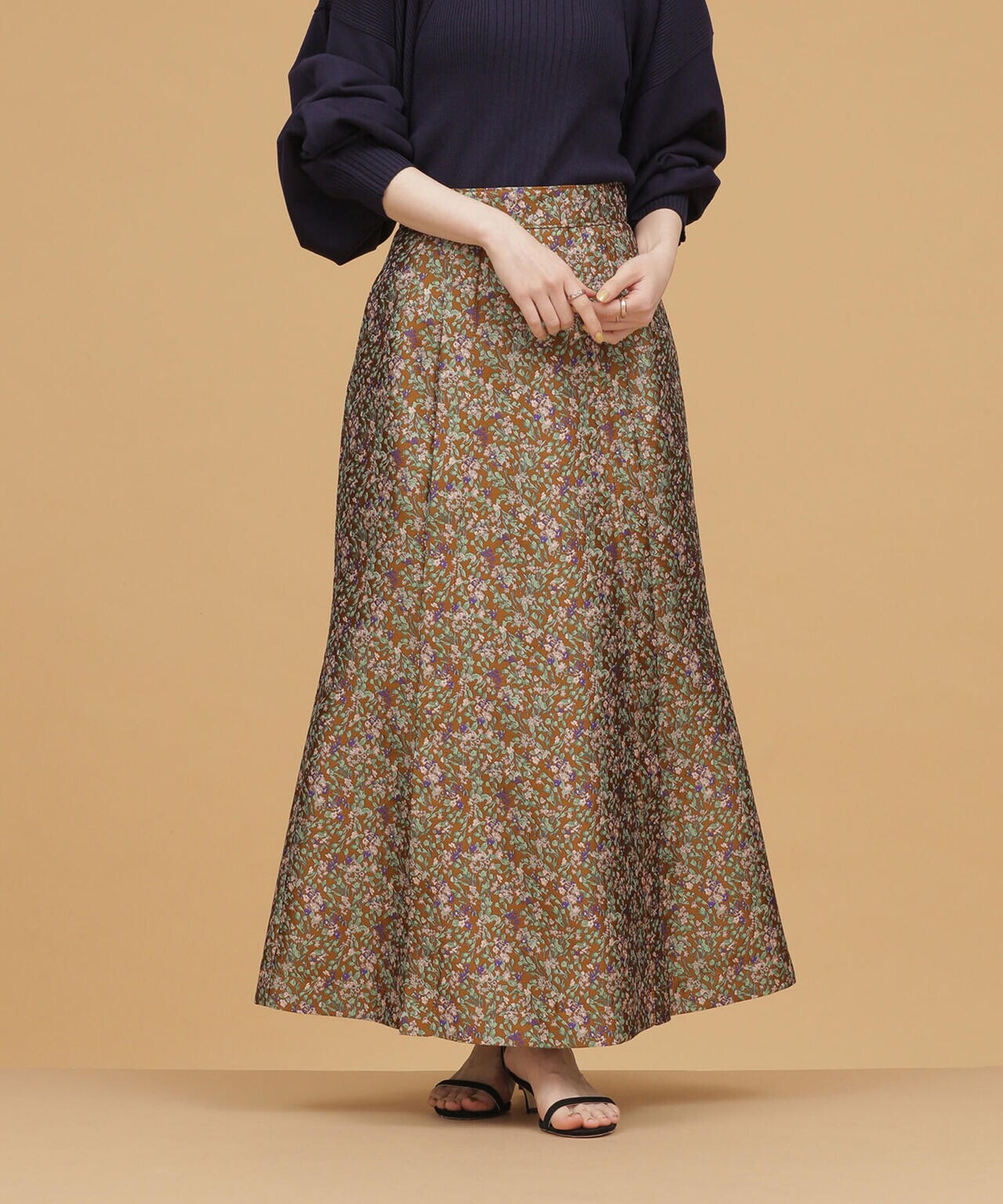 セール】flower jacquard mermaid skirt / フラワージャガード