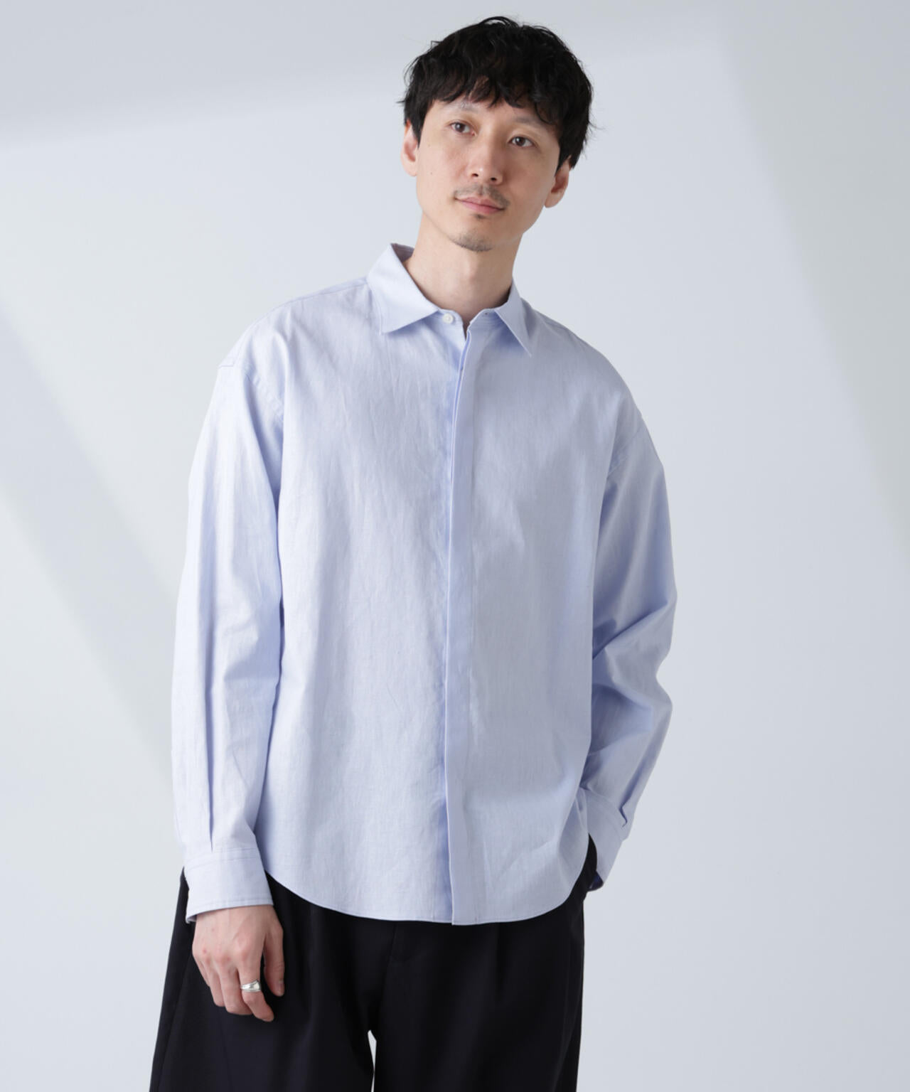 「BELGIUM LINEN FABRICS」リネンコットンレギュラーシャツ 6685120218