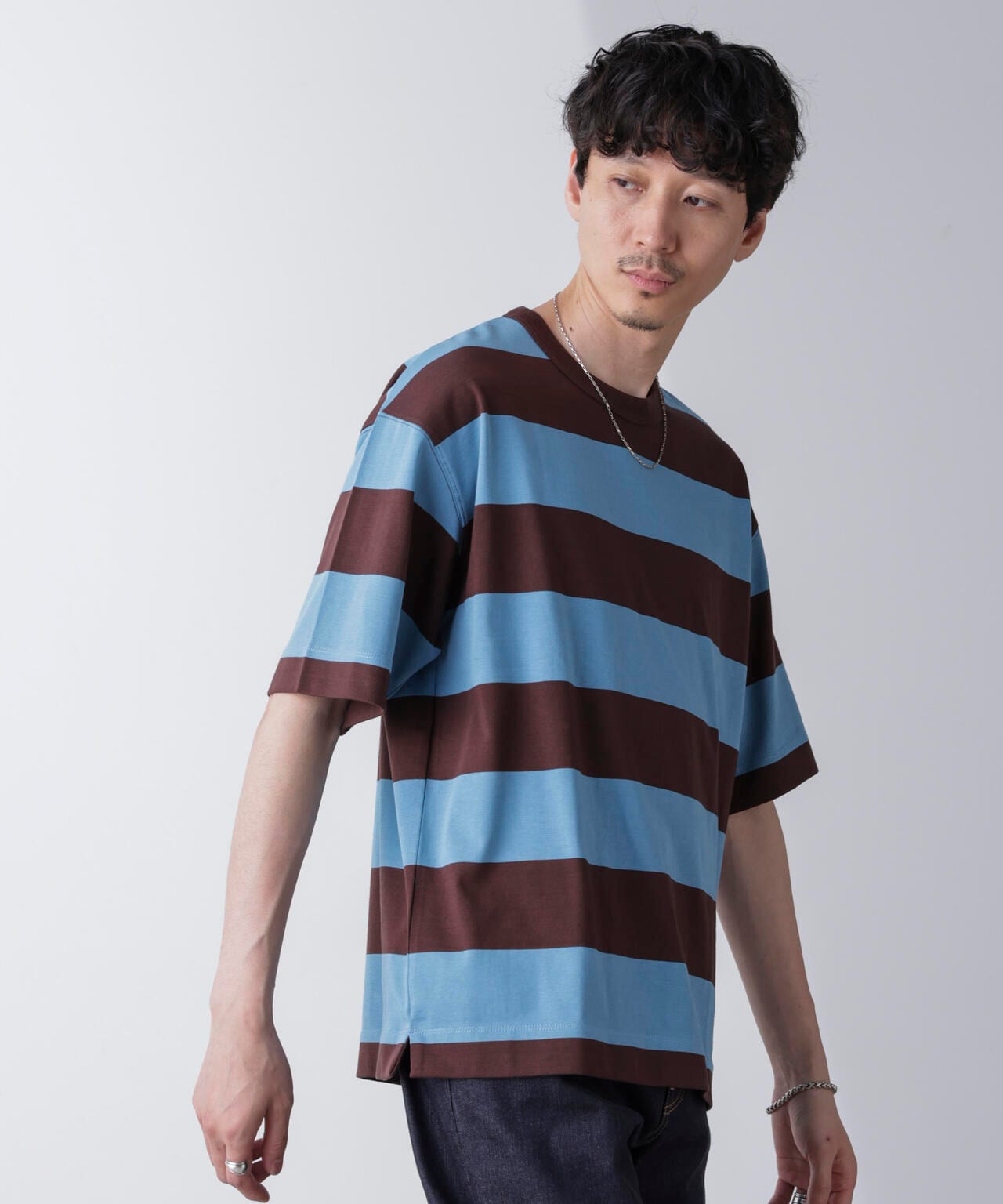 ワイドボーダーTシャツ 半袖 6724224232