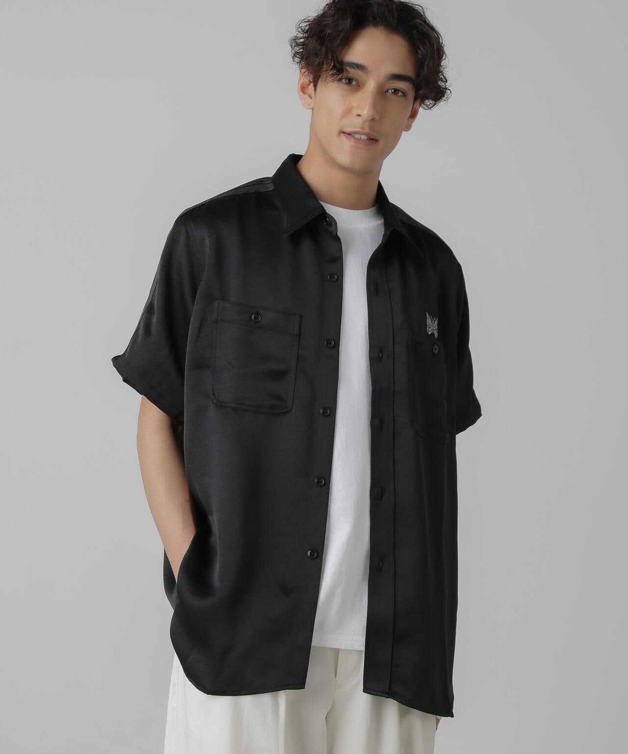 Needles/別注 S/S Work Shirt Poly Sateen 6704121011
